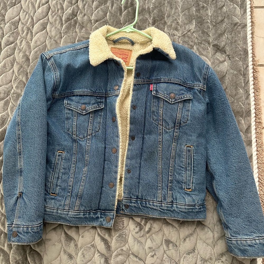 Levi's Cream Sherpa Lined Jacket